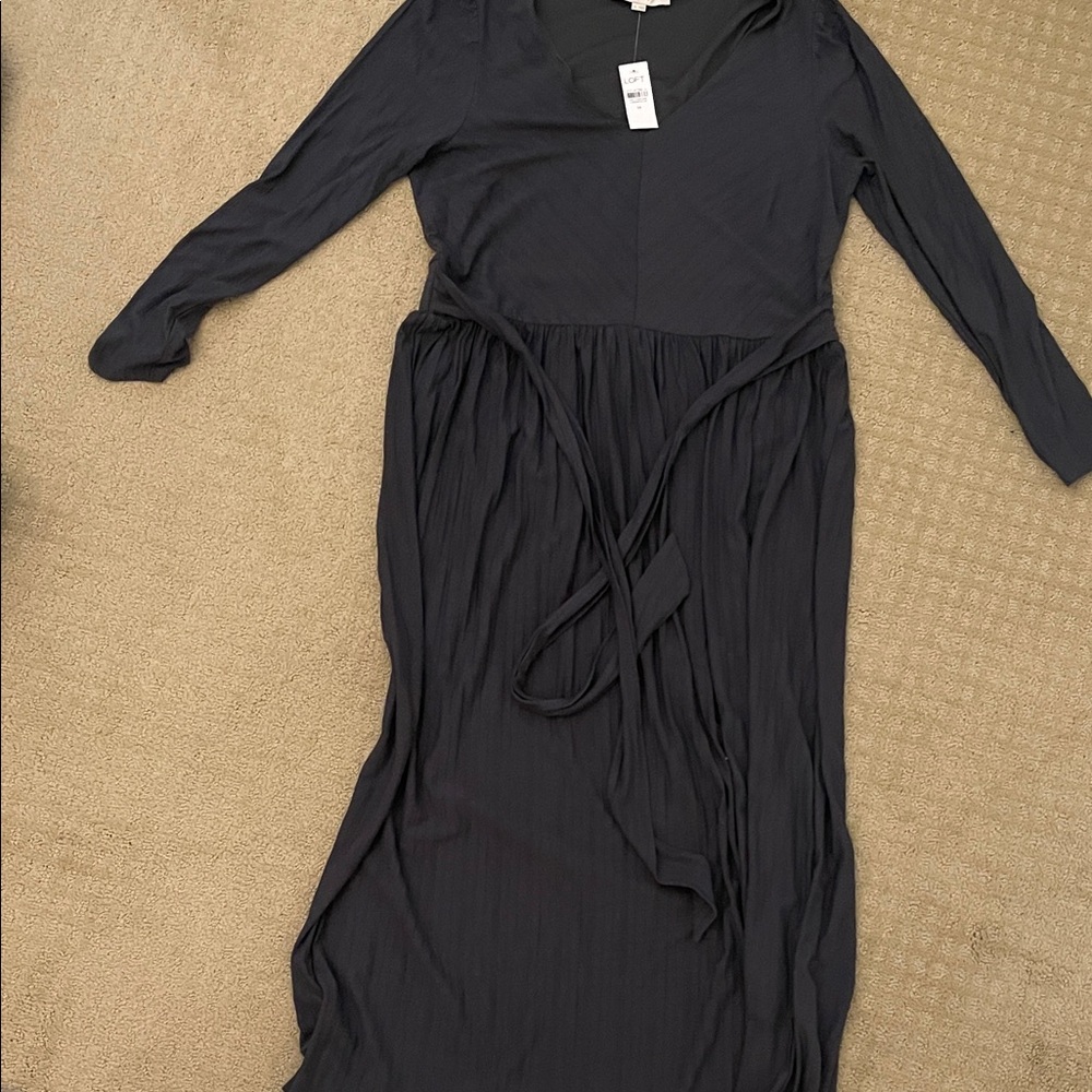 LOFT Dark Gray Long Sleeve Dress